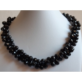 Náhrdelník přírodní černý spinel 8mm ES137