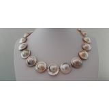 Perlový náhrdelník mořské champagne south sea mabe perly 22mm YY284