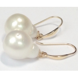 Perlové náušnice bílé mořské south sea perly 13mm, zlato 14K, ES011