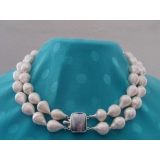 Perlový náhrdelník jezerní barokní drip perly 17mm NB086